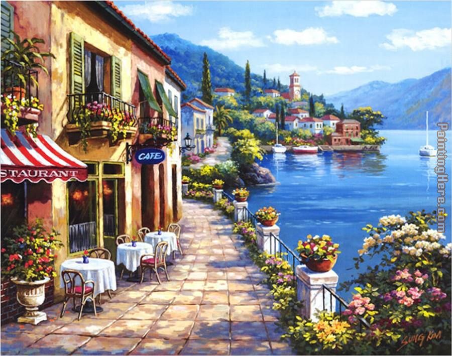 Overlook Cafe I painting - Sung Kim Overlook Cafe I art painting